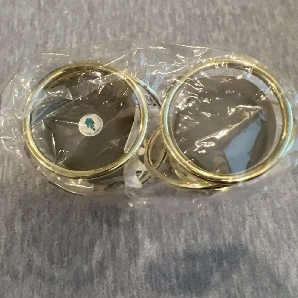 PartyLite‎ Gemini Frosted Votive Candle Holders P7106 Gold Interlocking Pair New
